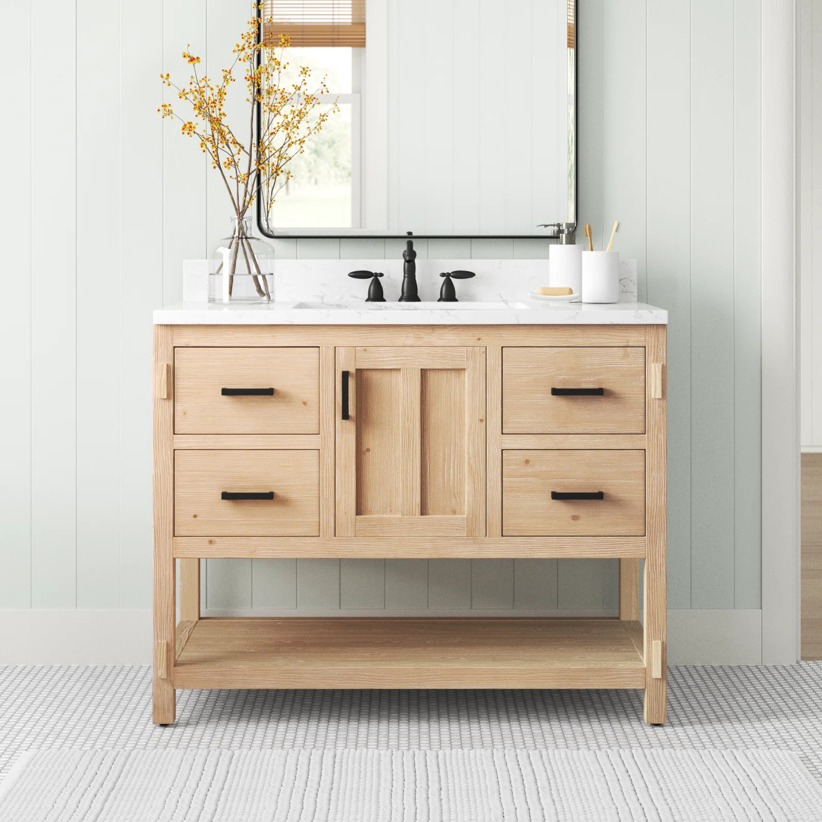 Marissa 42'' Single Bathroom Vanity with Quartz Top | Wayfair North America