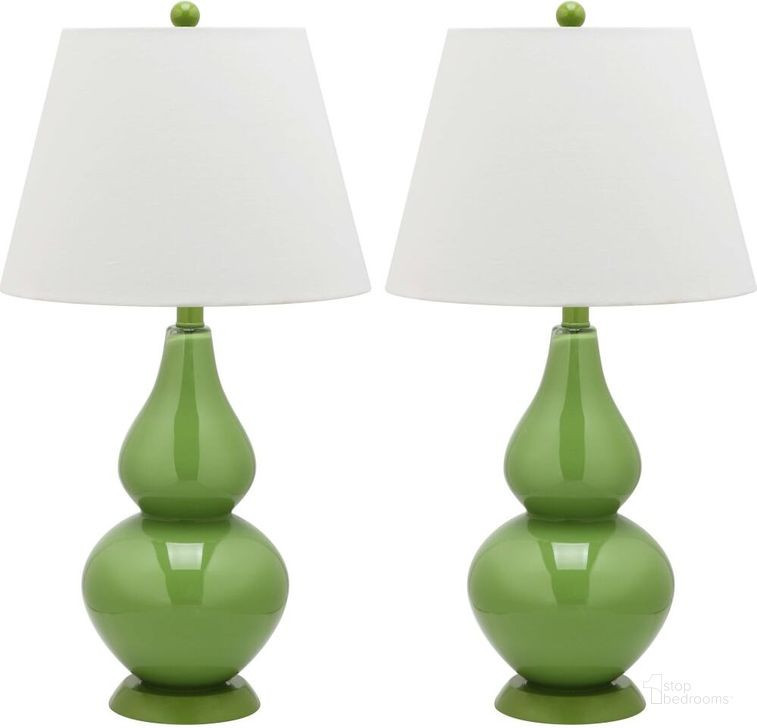 Cybil Green and Off-White 26 Inch Double Gourd Lamp Set of 2 - 1StopBedrooms | 1stopbedrooms