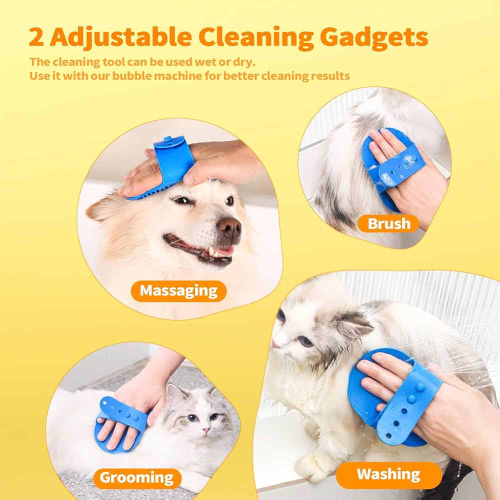 FERRISA Automatic Foaming Dog Soap Dispenser with Dog Bath Brush, Dog Scrubber for Bath Supplies ... | Amazon (US)
