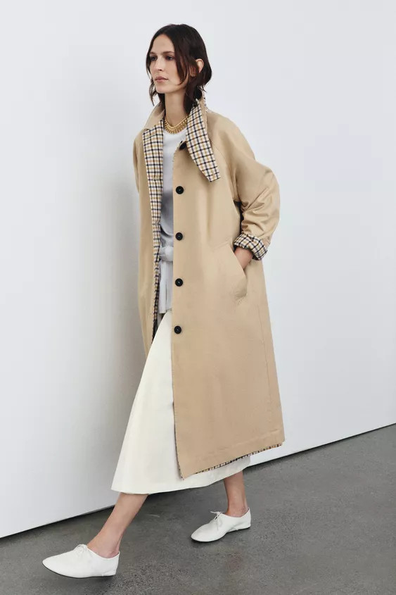 ZW COLLECTION REVERSIBLE CHECKS TRENCH COAT | Zara UK