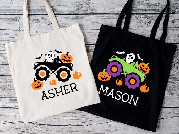 Halloween Tote Bag Personalized Halloween Bag Trick or Treat - Etsy | Etsy (US)