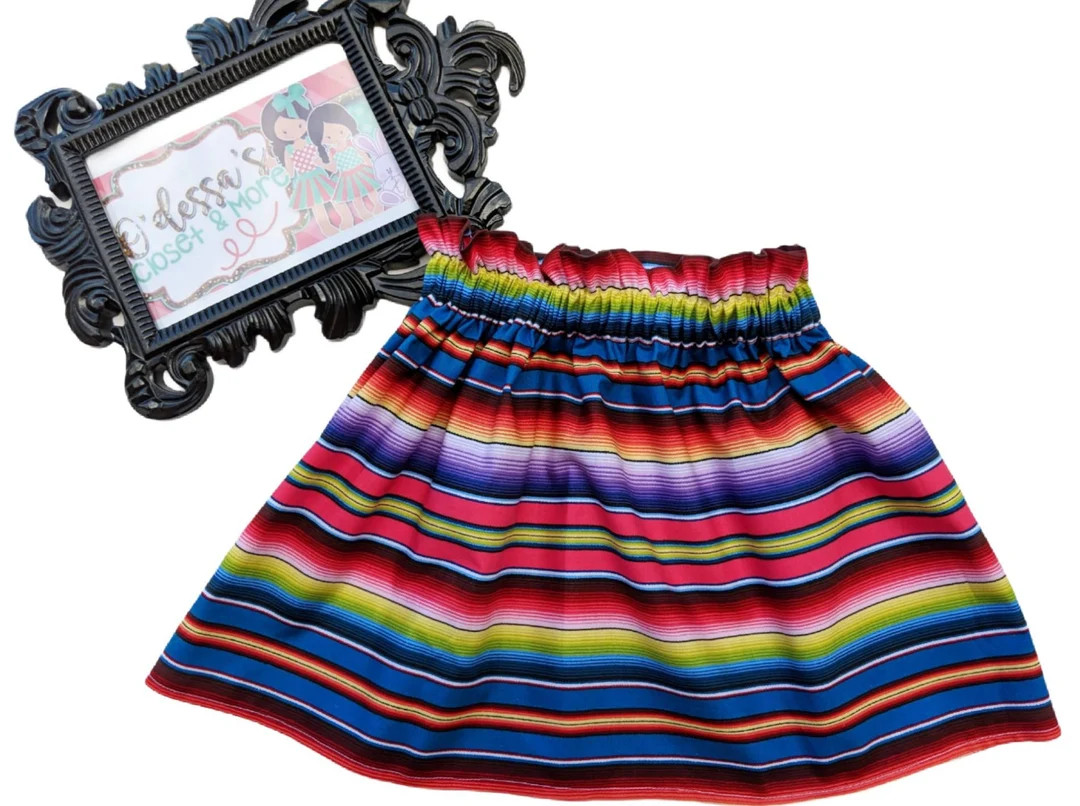 Serape Multi Color Girls Skirt- Serape Party Skirts- Serape Birthday Skirt - Mexican Fiesta Skirt... | Etsy (US)