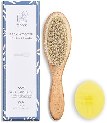 Fephas Wooden Baby Goat Hair Brush| Hairbrush for Newborn and Toddler Girl/Boy Features Soft Goat... | Amazon (US)
