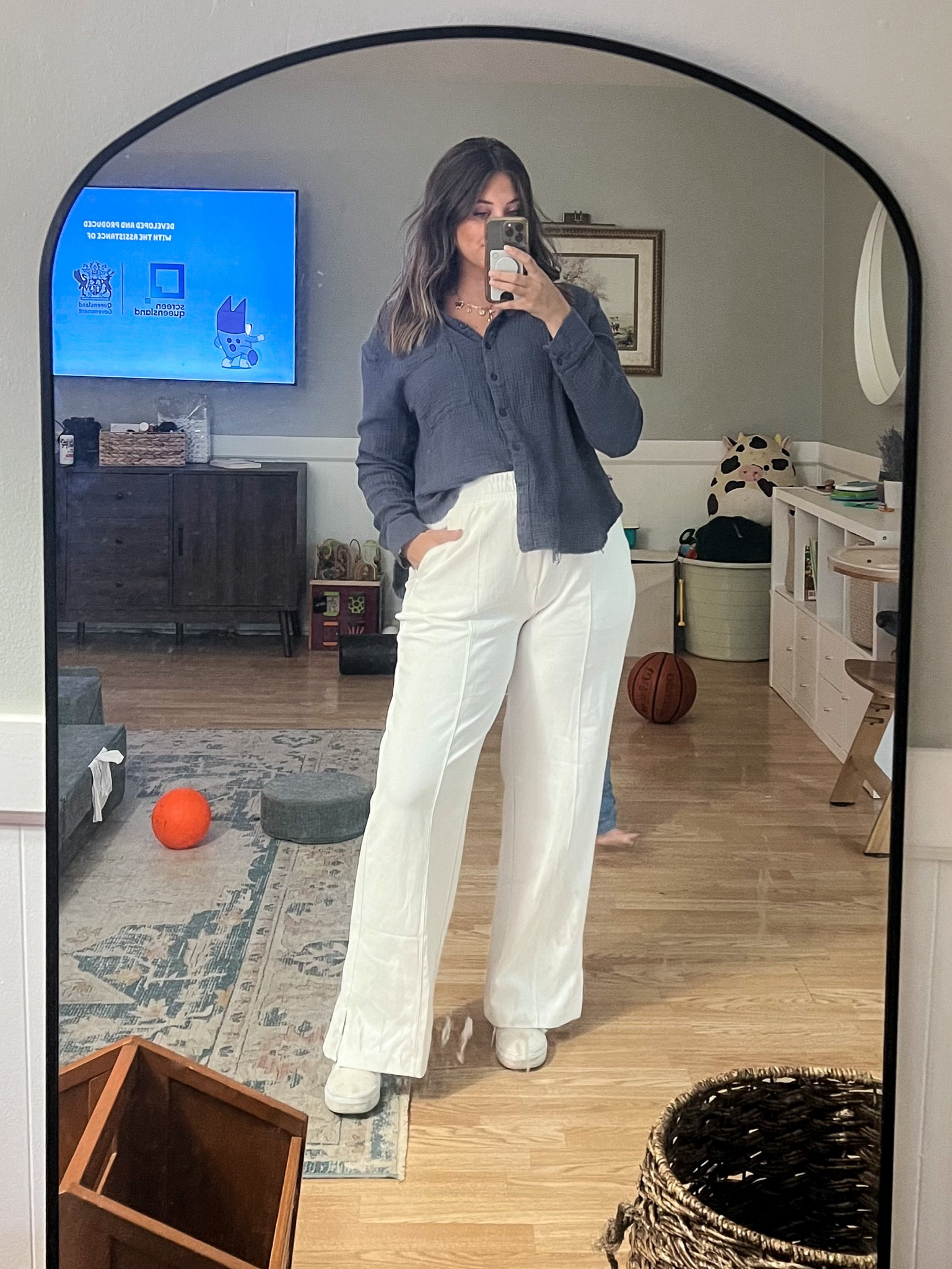 These pants are PERFECT for pregnancy & I know I’ll love them after 🤍🤍🤍 wearing size largee

#LTKfamily #LTKbaby #LTKworkwear