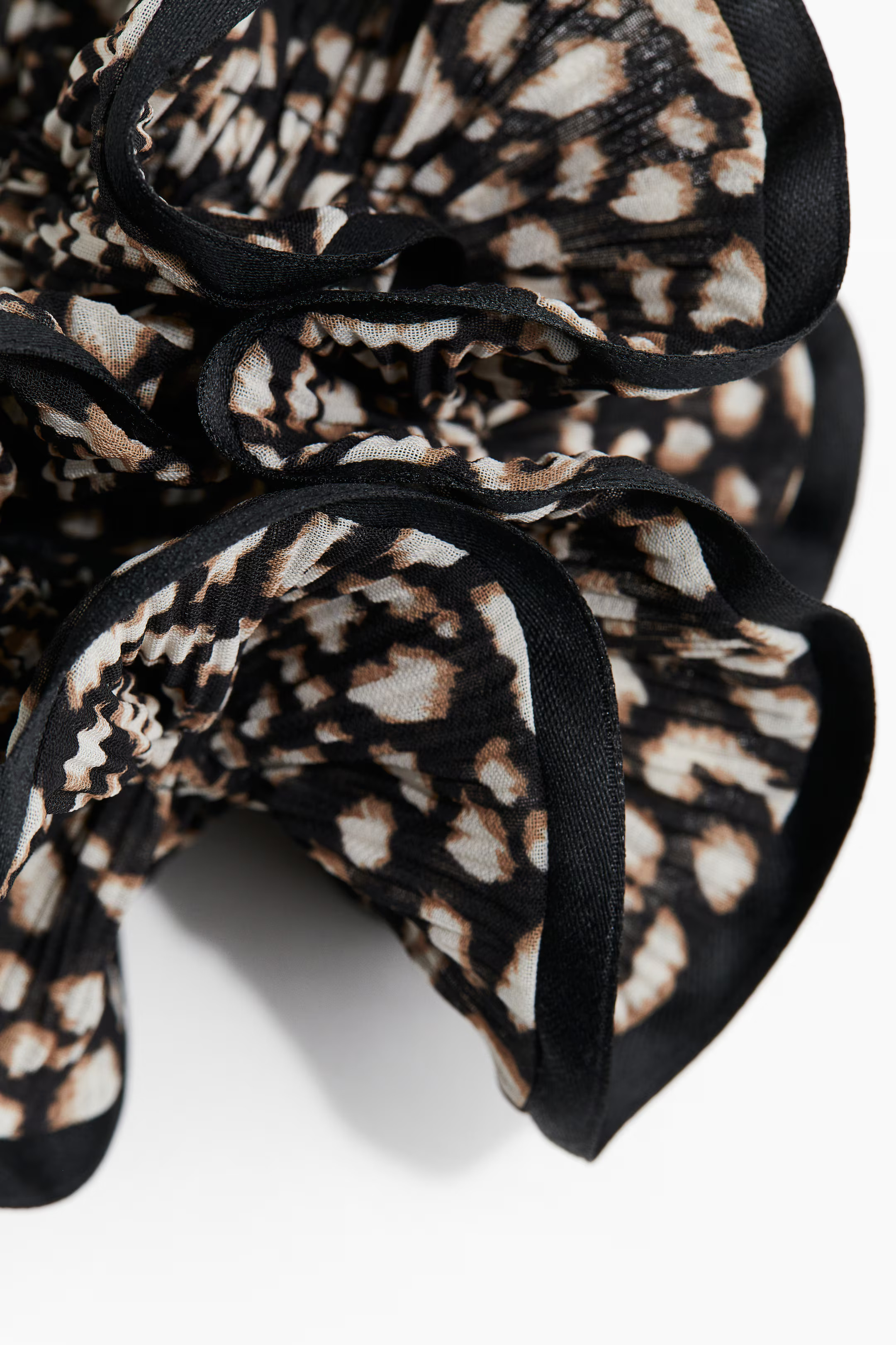 Ruffled Scrunchie - Black/patterned - Ladies | H&M US | H&M (US + CA)