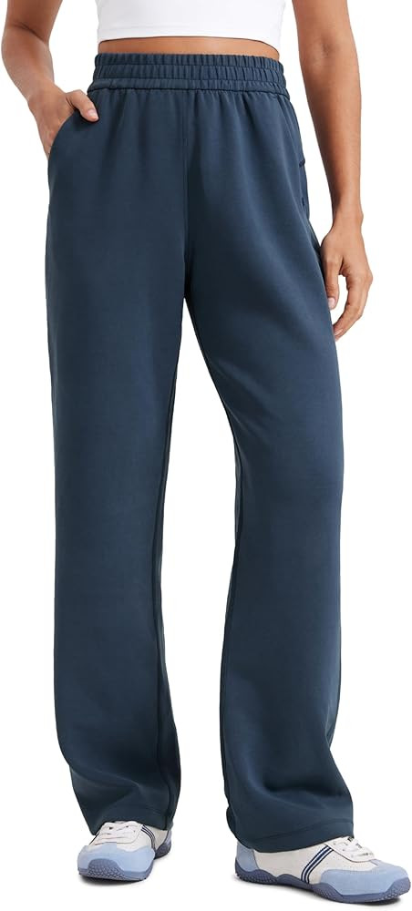 CRZ YOGA SoftAura Straight Leg Casual Sweatpants Women 28"/30" - Modal Lounge Travel Pants with P... | Amazon (US)