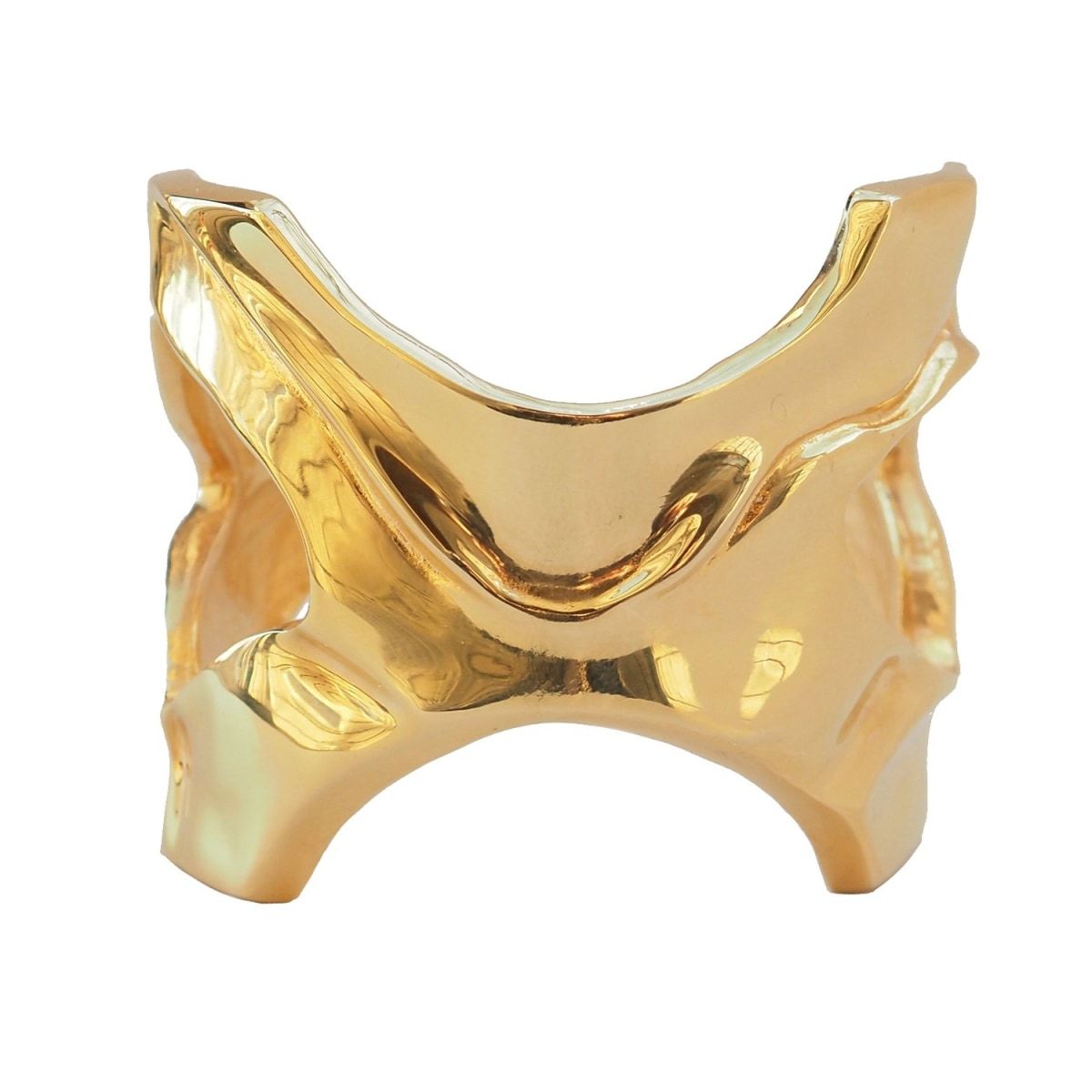 Fortitude Open Cuff Bracelet- Gold | Wolf & Badger (US)