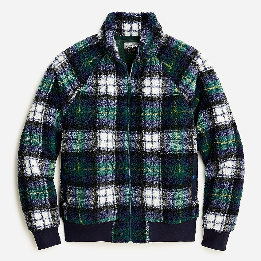 Nordic sherpa fleece hooded jacket in tartan | J. Crew US