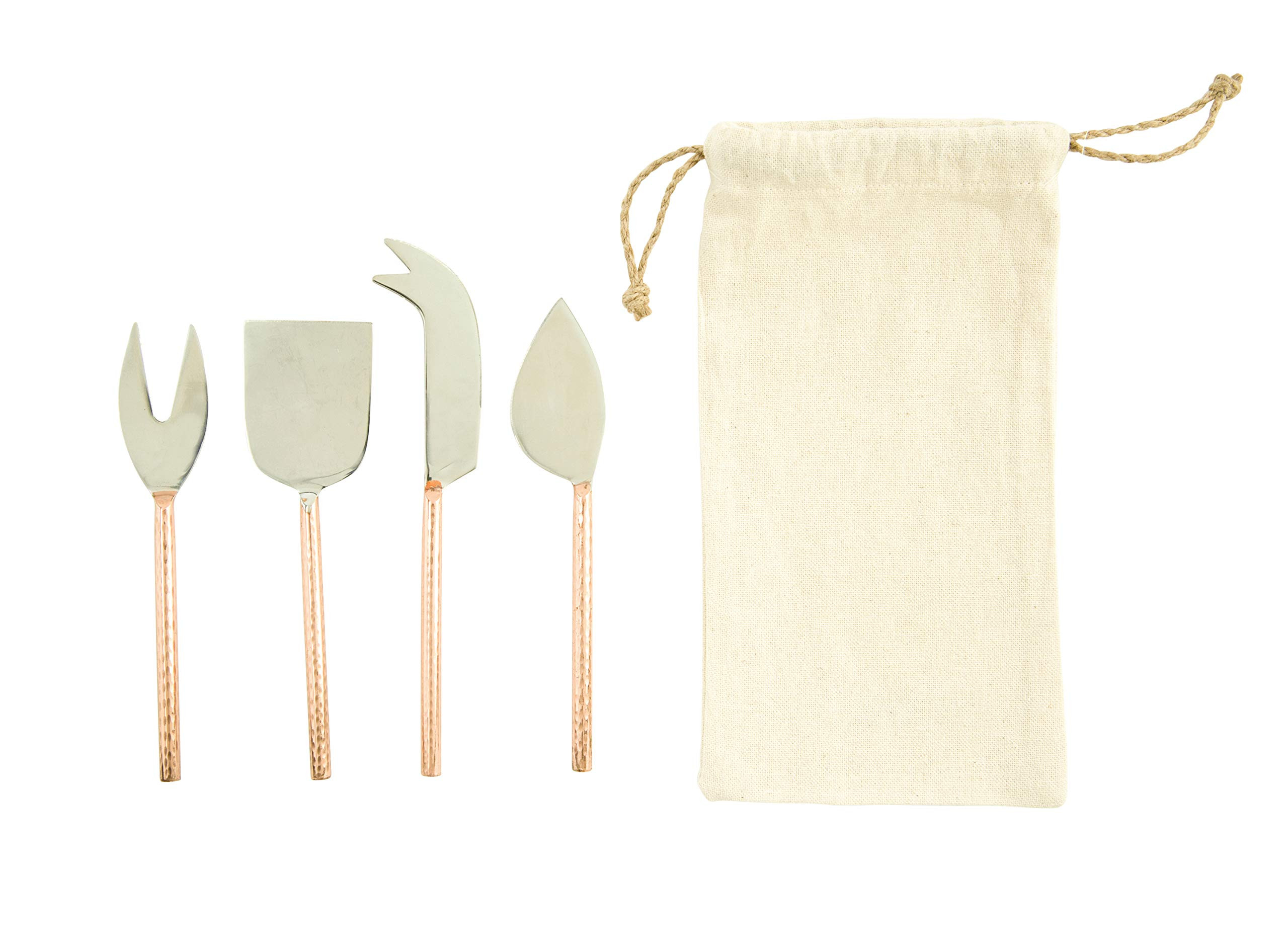 Creative Co-Op Stainless Steel Cheese Knives with Copper Finished Handle (Set of 4 Pieces in Draw... | Amazon (US)