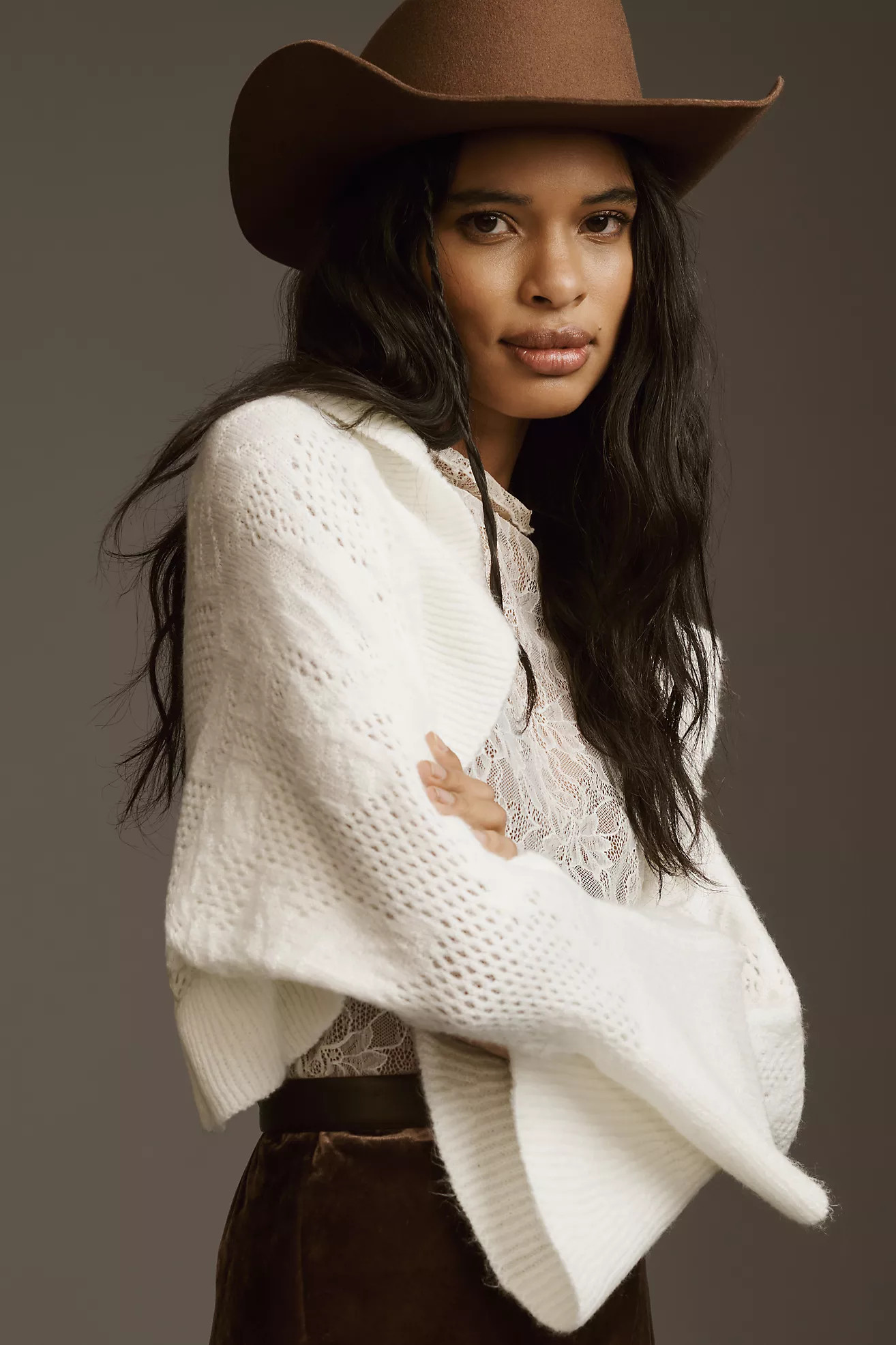 By Anthropologie Cropped Ruffle Cardigan Sweater | Anthropologie (US)