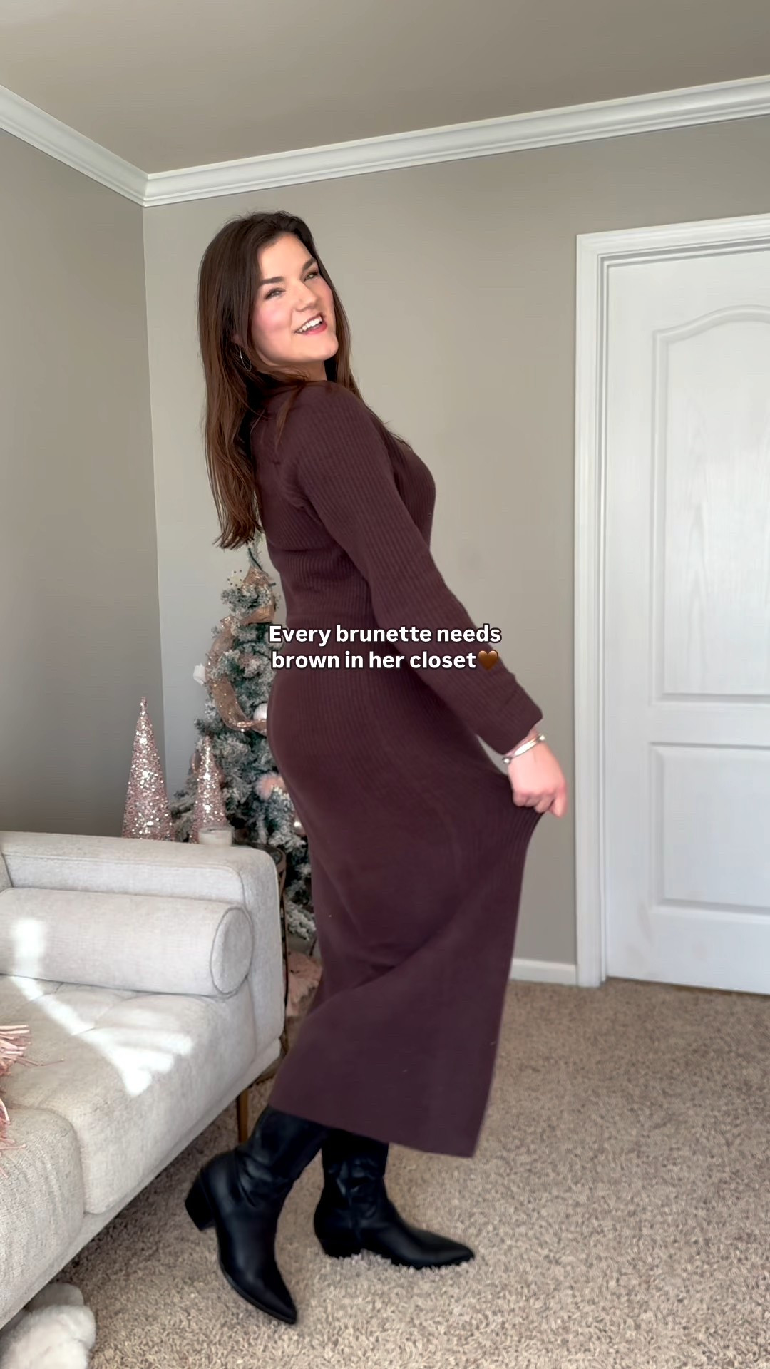 Brown sweater maxi dress from
Abercrombie🤎 It’s on sale for $96 rn! Wearing a size L tall

#LTKWorkwear #LTKFindsUnder100 #LTKootd