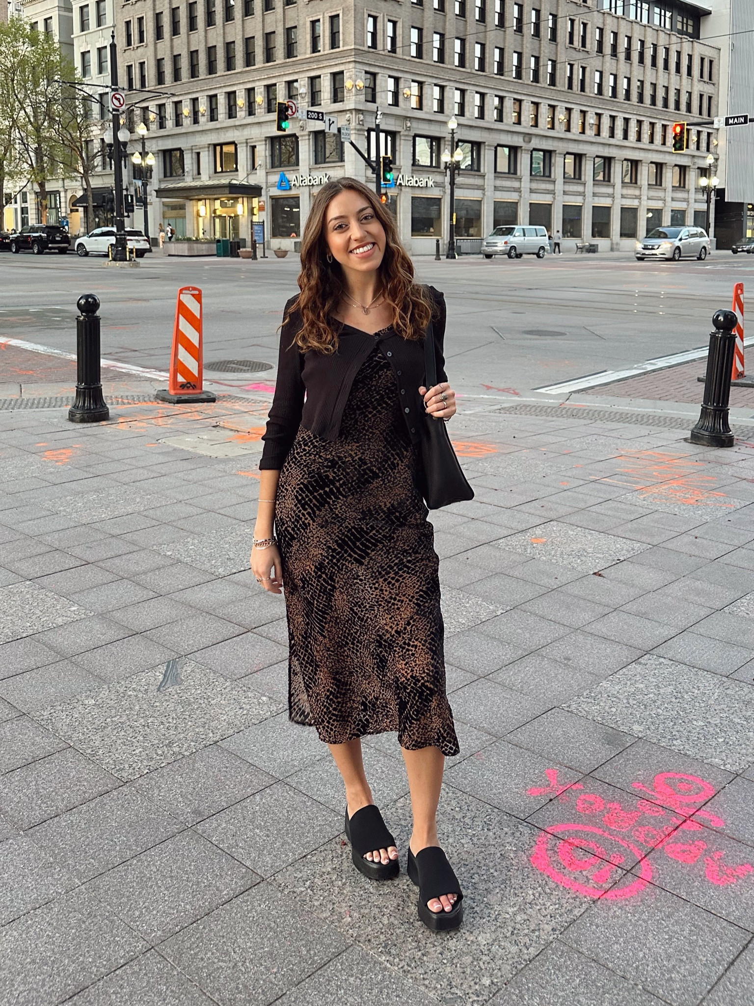 The perfect outfit for a dinner date downtown ✨ The snake print slip dress from Hutch is such a gorgeous velvet material and it comes lined. Wearing size XS! Also wearing a cropped cardigan from Uniqlo in size S. Sandals are from Target and so comfortable & TTS! Purse is from Portland Leather Goods 🖤

#Uniqlo #Hutch #TargetStyle #slipdress #snakeprint #springdress #springoutfit #datenightoutfit #datenight #springlooks #springfits #spring2023 #eveninglook #eveningoutfit #eveningwear #y2k #y2kinspired #90sinspired #y2ksandals

#LTKFind #LTKshoecrush