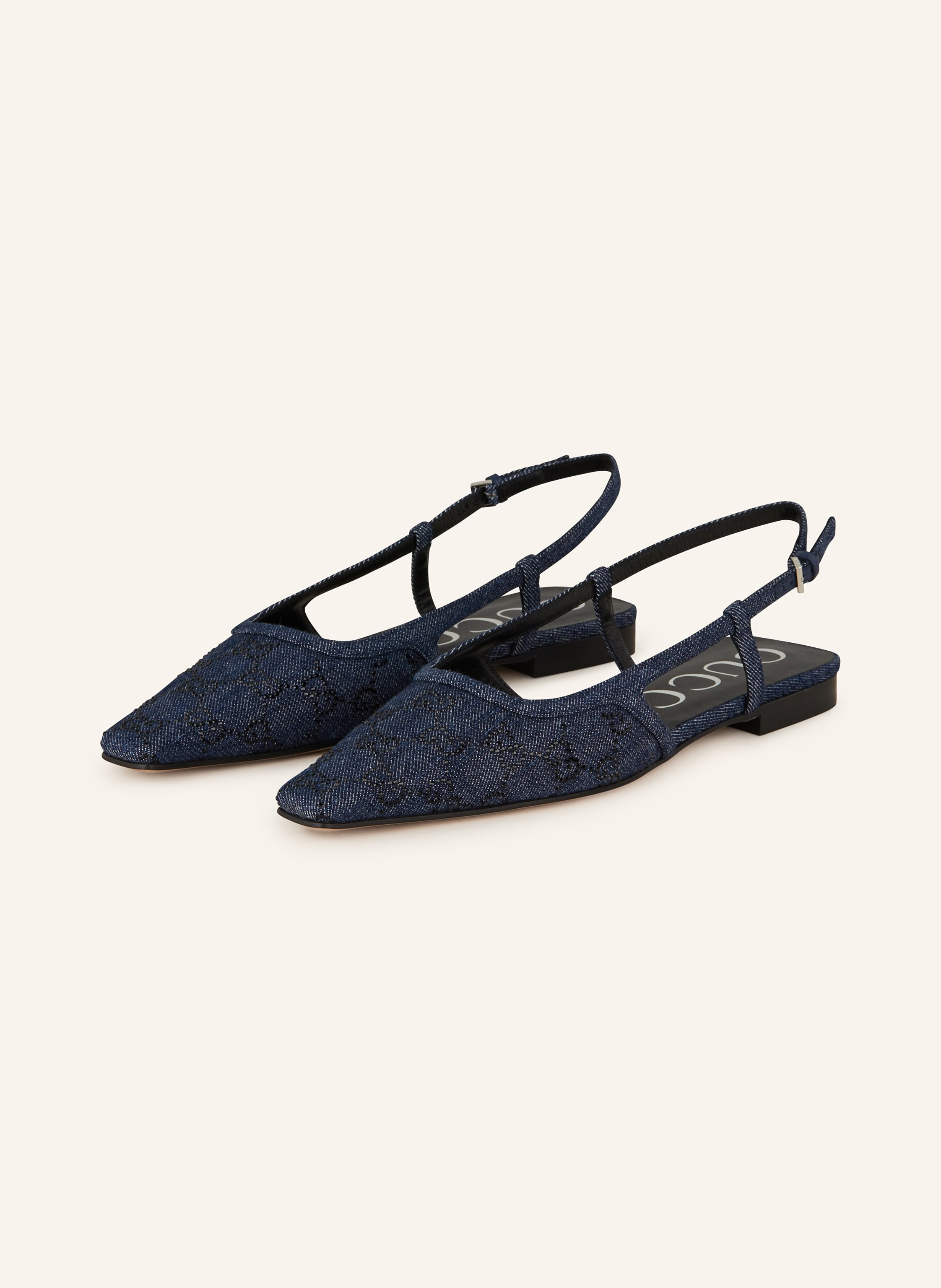 GUCCI Sling-Ballerinas mit Schmucksteinbesatz in 4003 d.b.d/d.b.d/d.b.d | Breuninger (DACH)