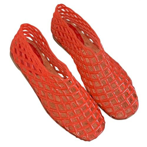 Kexpery Donna Jelly Flats Moda Slip-on Flats Punta Quadrata Spiaggia Jelly Scarpe Leggero Casual Sandali Piatti Traspirante per Viaggi All'aperto, rosso, 39 EU | Amazon (IT)