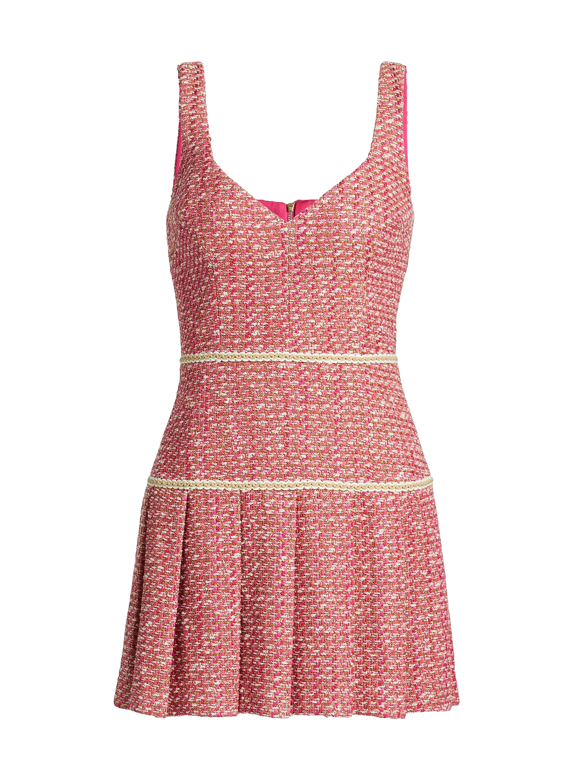 Brianna Tweed Cotton-Blend Pleated Minidress | Saks Fifth Avenue