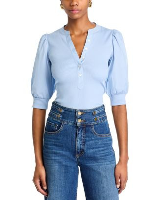 Veronica Beard Coralee Puffed Sleeve Top  | Bloomingdale's EDITORIAL Women's Spring Trends Pastel... | Bloomingdale's (US)