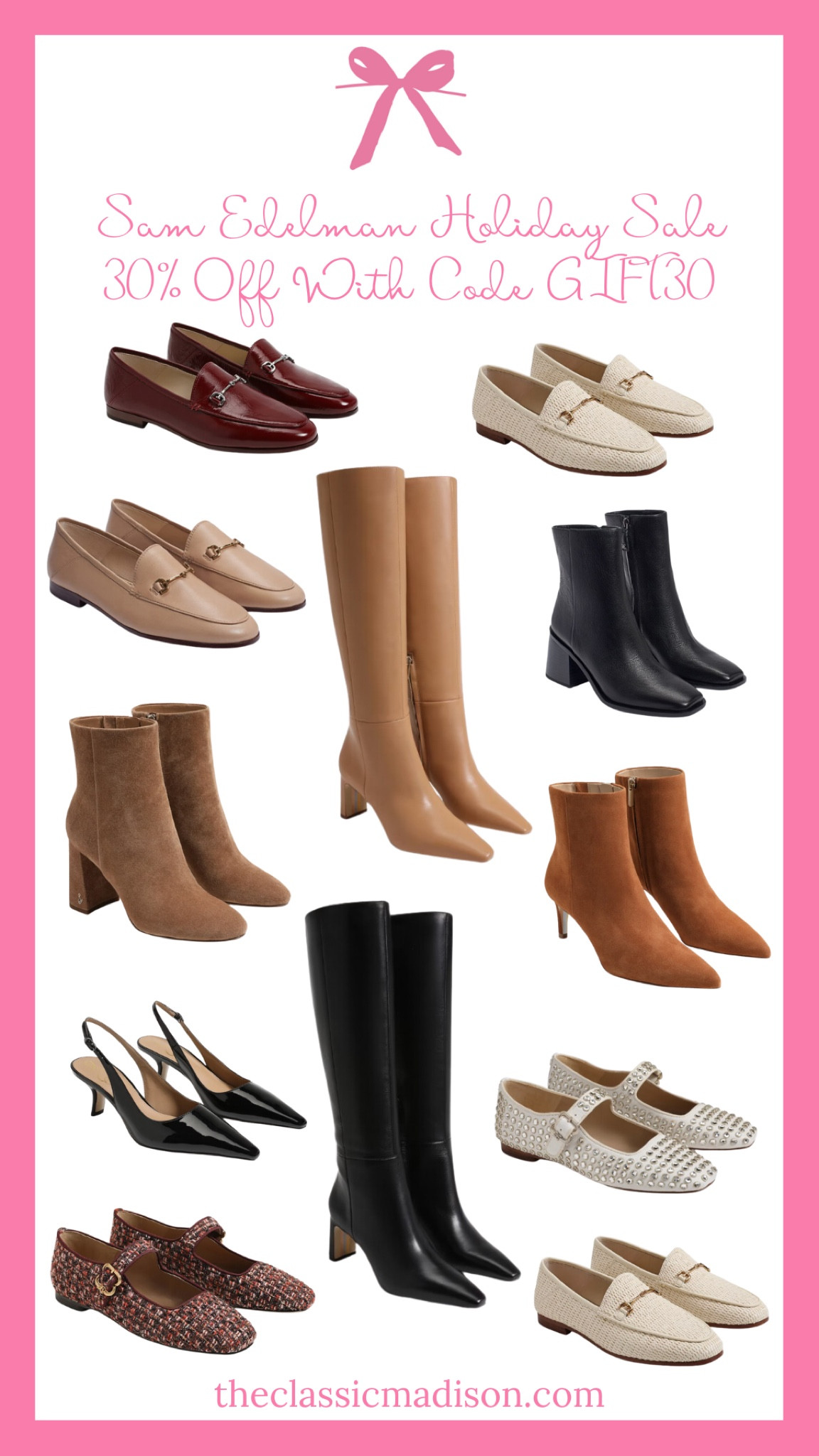 👢 Step into style this season! Sam Edelman’s holiday sale offers 30% off chic boots, loafers, and heels with code GIFT30. 🎁 Tap to shop your faves before they’re gone! #SamEdelmanStyle #BlackFridayDeals #ShoeGoals

#LTKSaleAlert #LTKCyberWeek #LTKShoeCrush