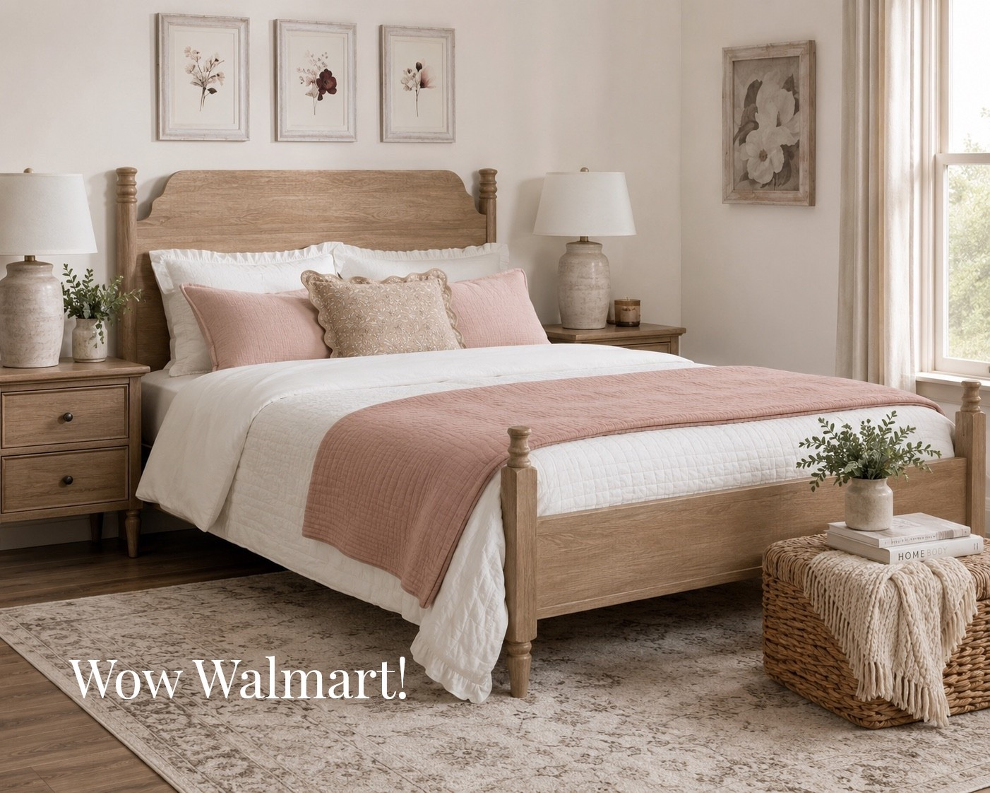 The prettiest bed frame is at Walmart!  It’s giving me Pottery Barn vibes.

#PotteryBarnInspired
#BedroomDecor
#NeutralBedroom
#CozyBedroom
#ModernFarmhouseStyle
#BedroomInspo
#HomeDecorIdeas
#AffordableHomeDecor
#WalmartHome
#DesignerLookForLess
#NightstandStyling
#HomeStylingIdeas
#NeutralHomeDecor
#BedroomRefresh

#LTKSeasonal #LTKHome