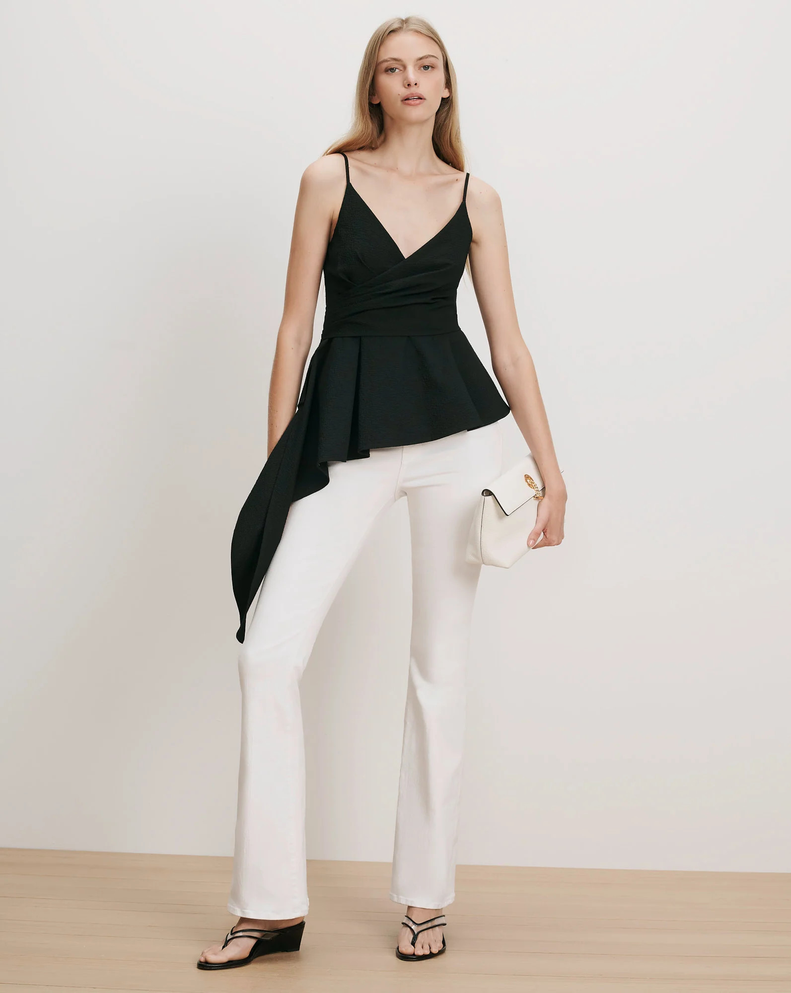 Solange Wrap Top in Black | Veronica Beard | Veronica Beard