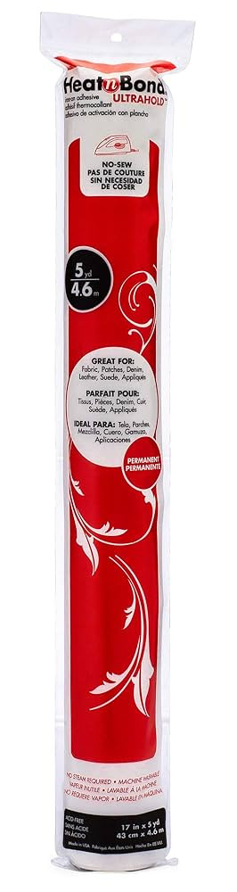HeatnBond UltraHold Iron-On Adhesive Value Pack, 17 Inches x 5 Yards, White | Amazon (US)