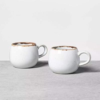 Set of 2 Small Round Reactive Glaze Mug Light Sour Cream - Hearth & Hand with Magnolia | Amazon (US)