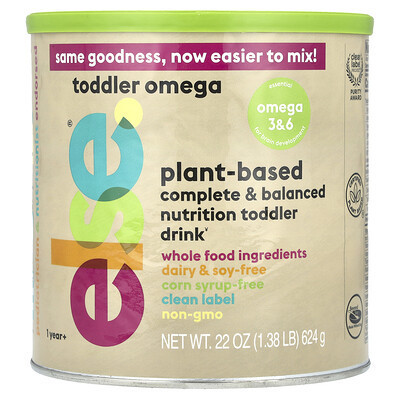 Else, Toddler Omega, Plant-Based Complete & Balanced Nutrition, 1 Year+, 22 oz (624 g) | iHerb