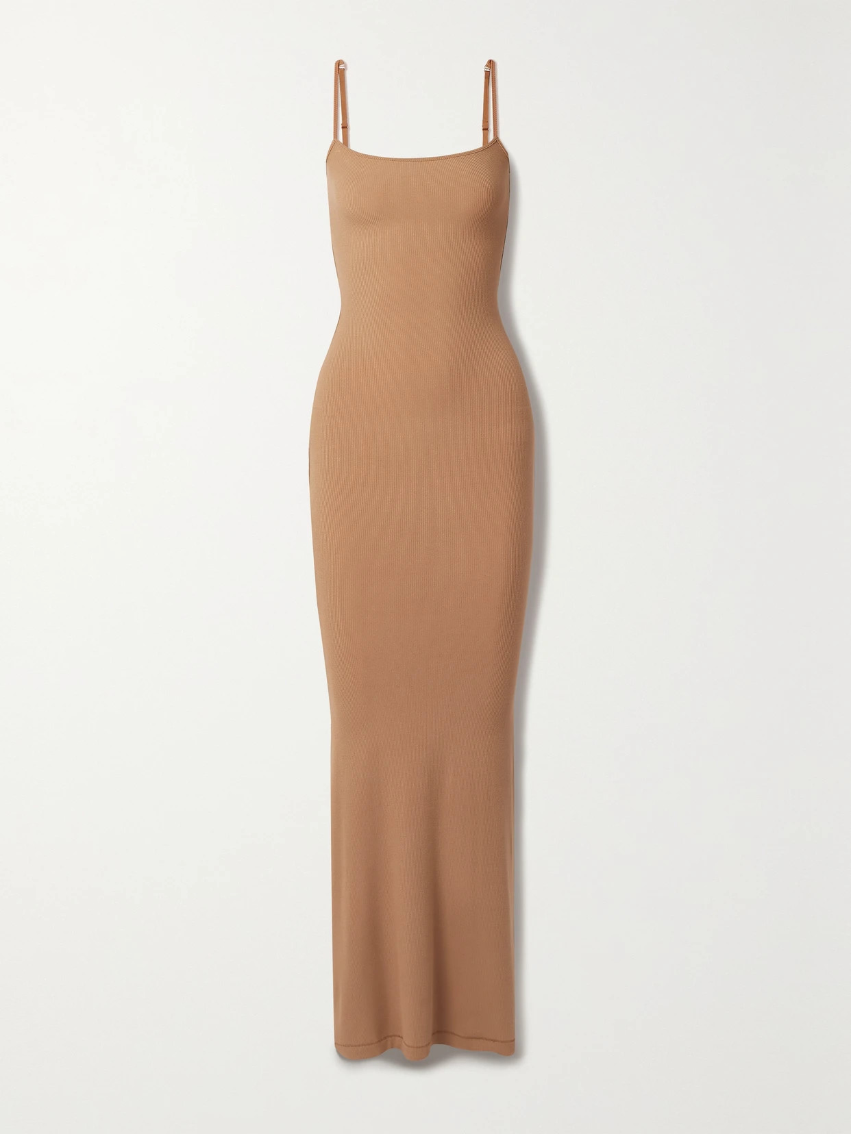 Skims - Soft Lounge Ribbed Stretch-modal Slip Dress - Camel | NET-A-PORTER (US)