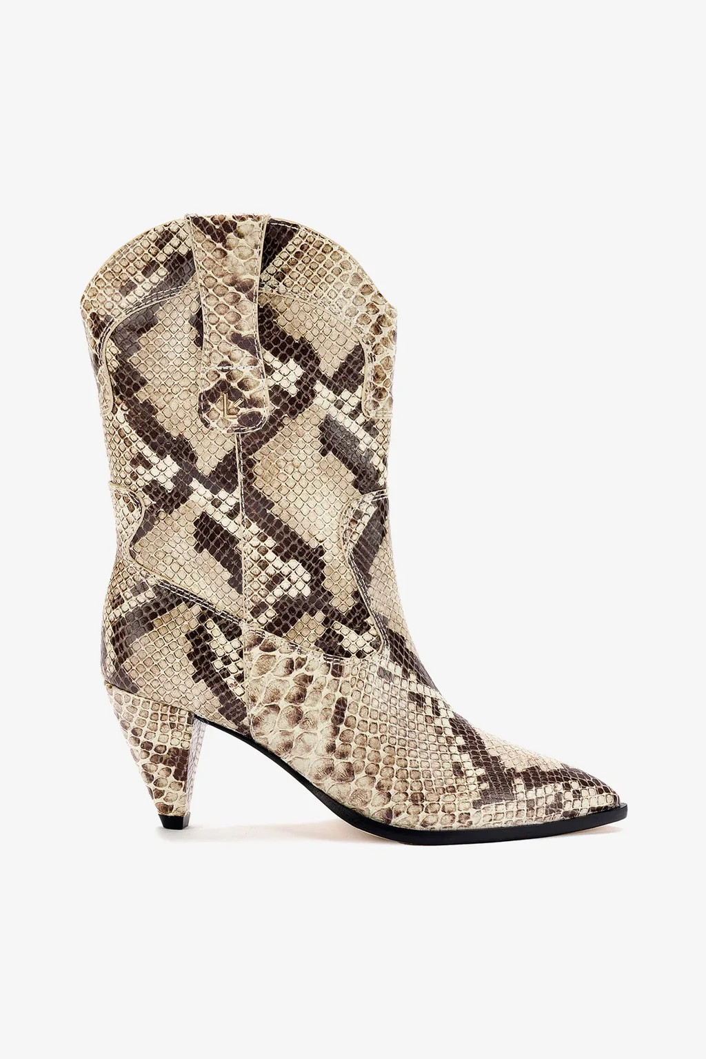 Thelma Boot In Neutral Stamped Leather | Larroude