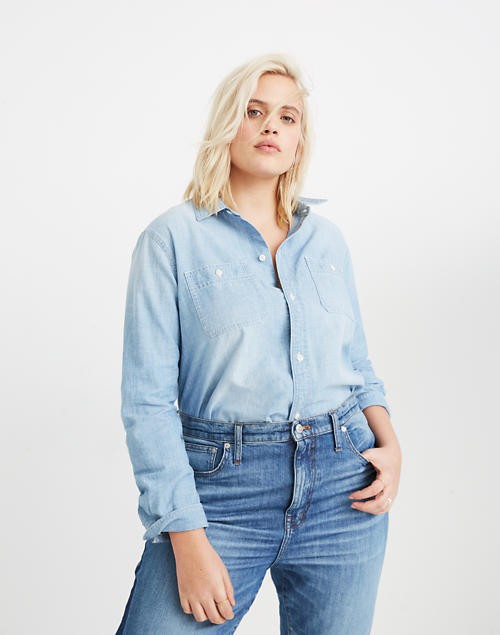 Chambray Classic Ex-Boyfriend Shirt in Evie Wash | Madewell