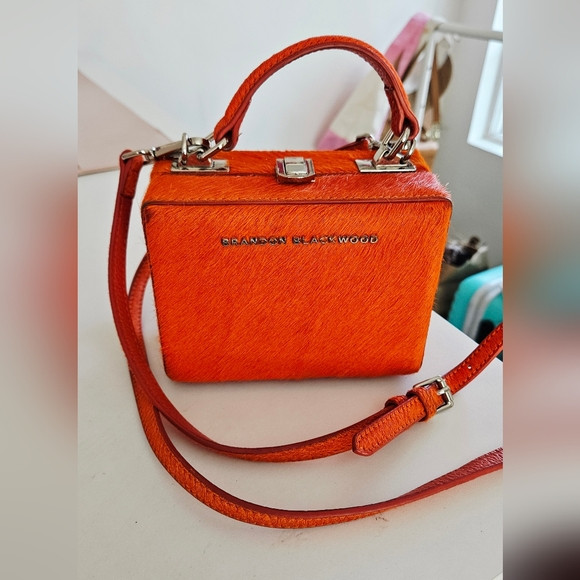 Brandon Blackwood Burnt orange Pony hair Mini Kendrick Trunk Bag | Poshmark