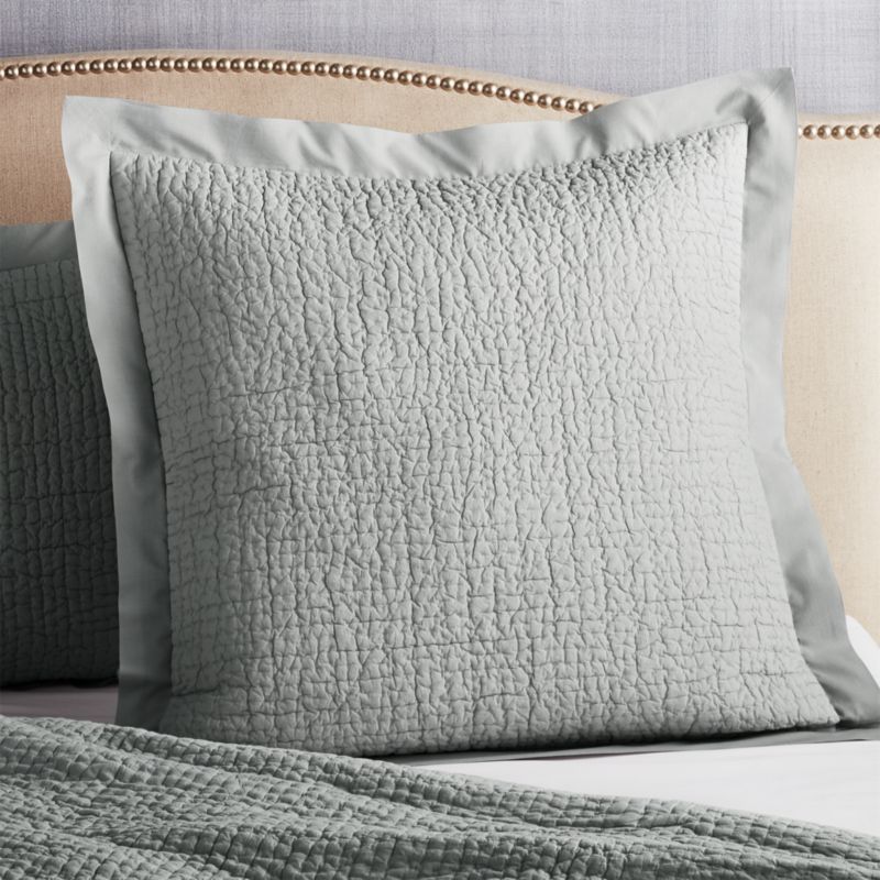 Celeste Grey Solid Euro Sham + Reviews | Crate & Barrel | Crate & Barrel