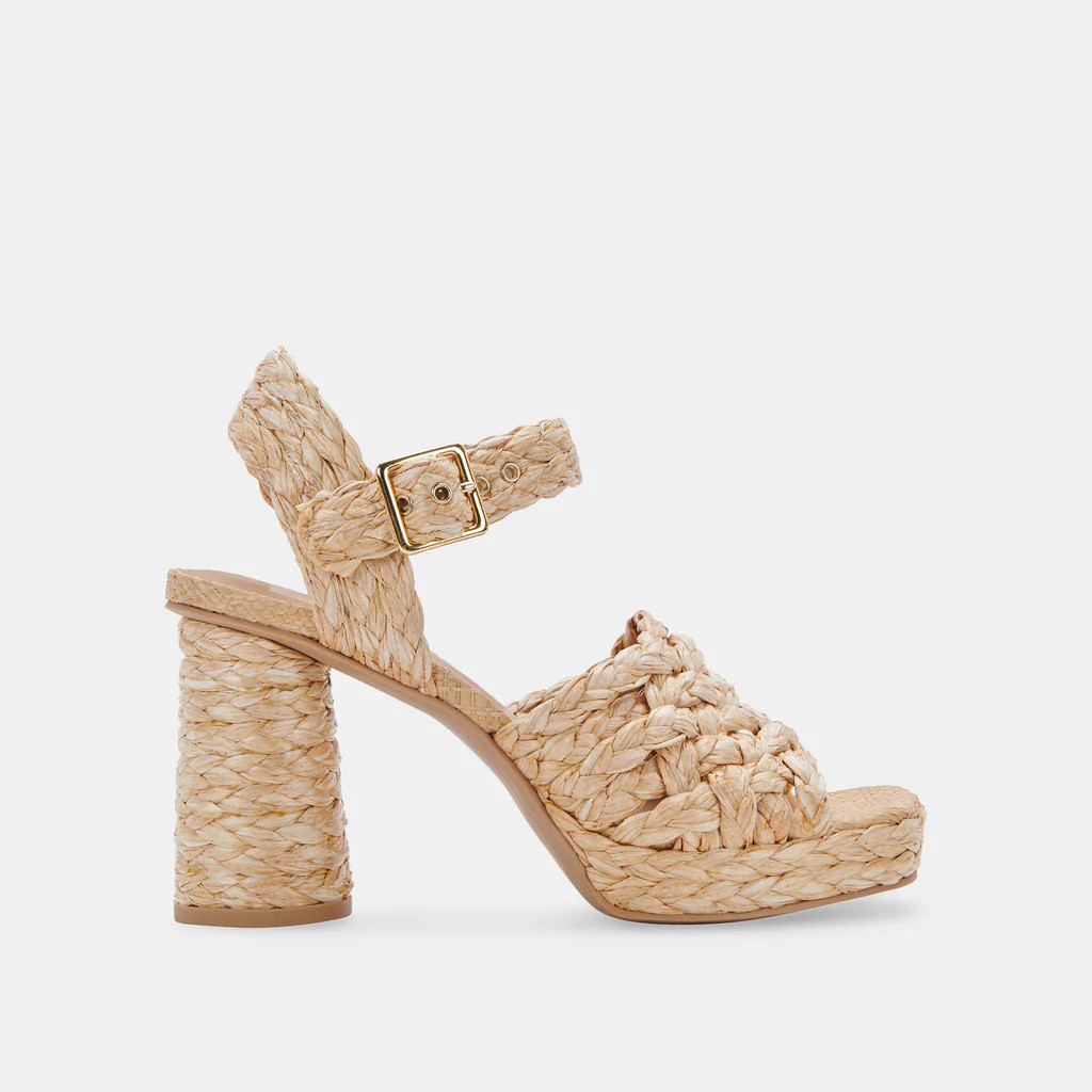 ASHER HEELS LT NATURAL RAFFIA | DolceVita.com