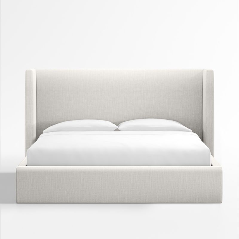 Arden Linen Ivory Upholstered King Bed with 52" Headboard | Crate & Barrel | Crate & Barrel