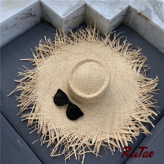 Women Large Wide Brim Summer Hat For Women, Natural Raffia Straw Hat, Sun Protection Hats, Girls ... | Etsy (AU)