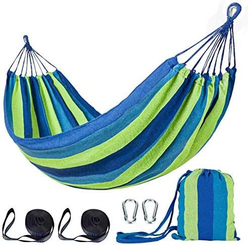 Brazilian Double Hammock for Tree, 2 Person 450lbs Soft Cotton Canvas Portable Large Hammock Bed ... | Amazon (US)