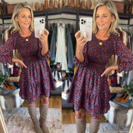 This timeless dress can take you from fall into winter and right into early spring! ✨ it’s a total winner! TTS 

Thanksgiving Dress | Knee High Boots 

#LTKstyletip #LTKunder50 #LTKsalealert