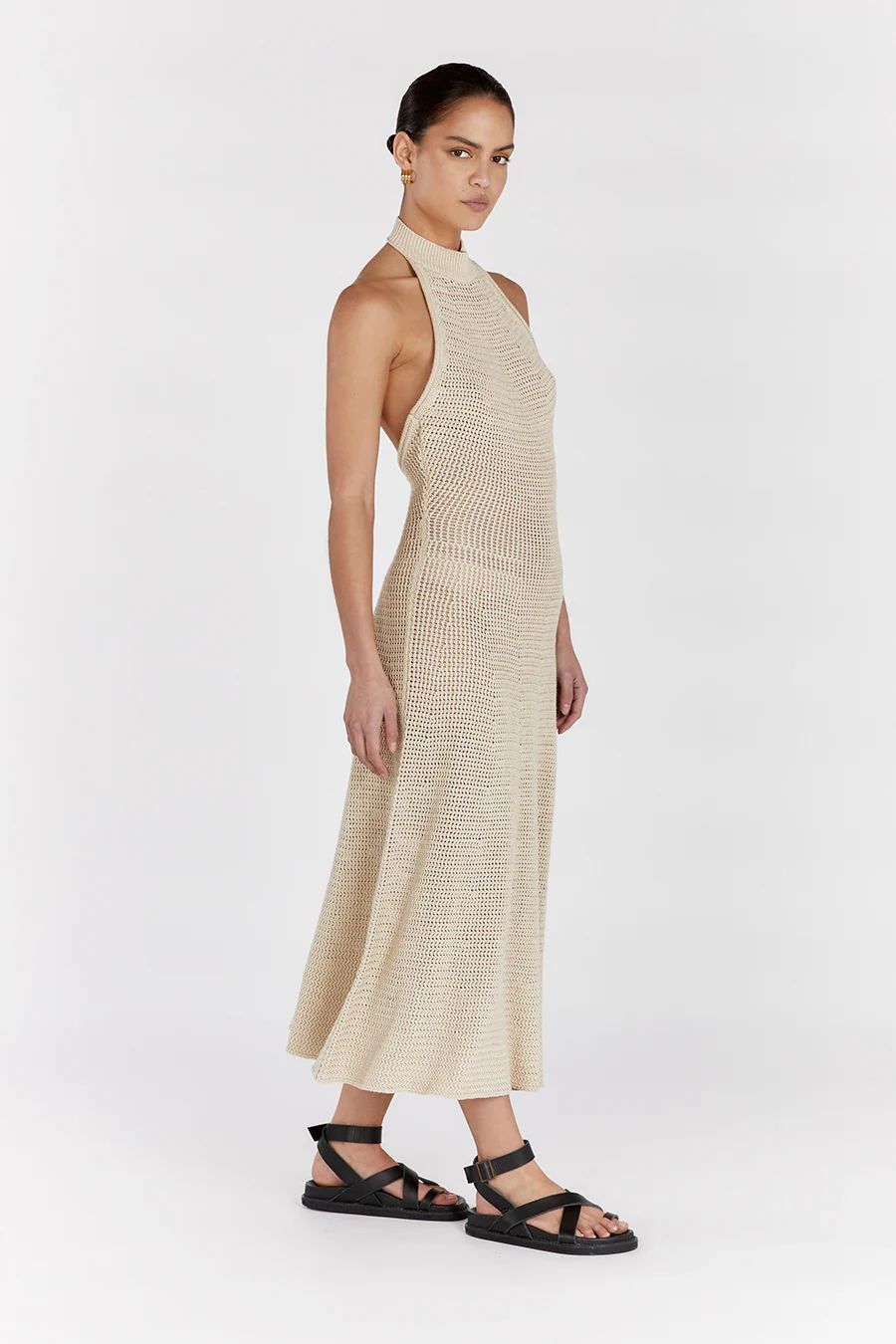 ZADIE NATURAL CROCHET MIDI DRESS | DISSH