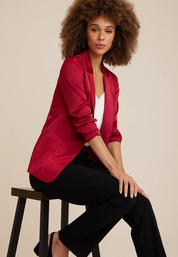 Versa Satin Blazer | Maurices