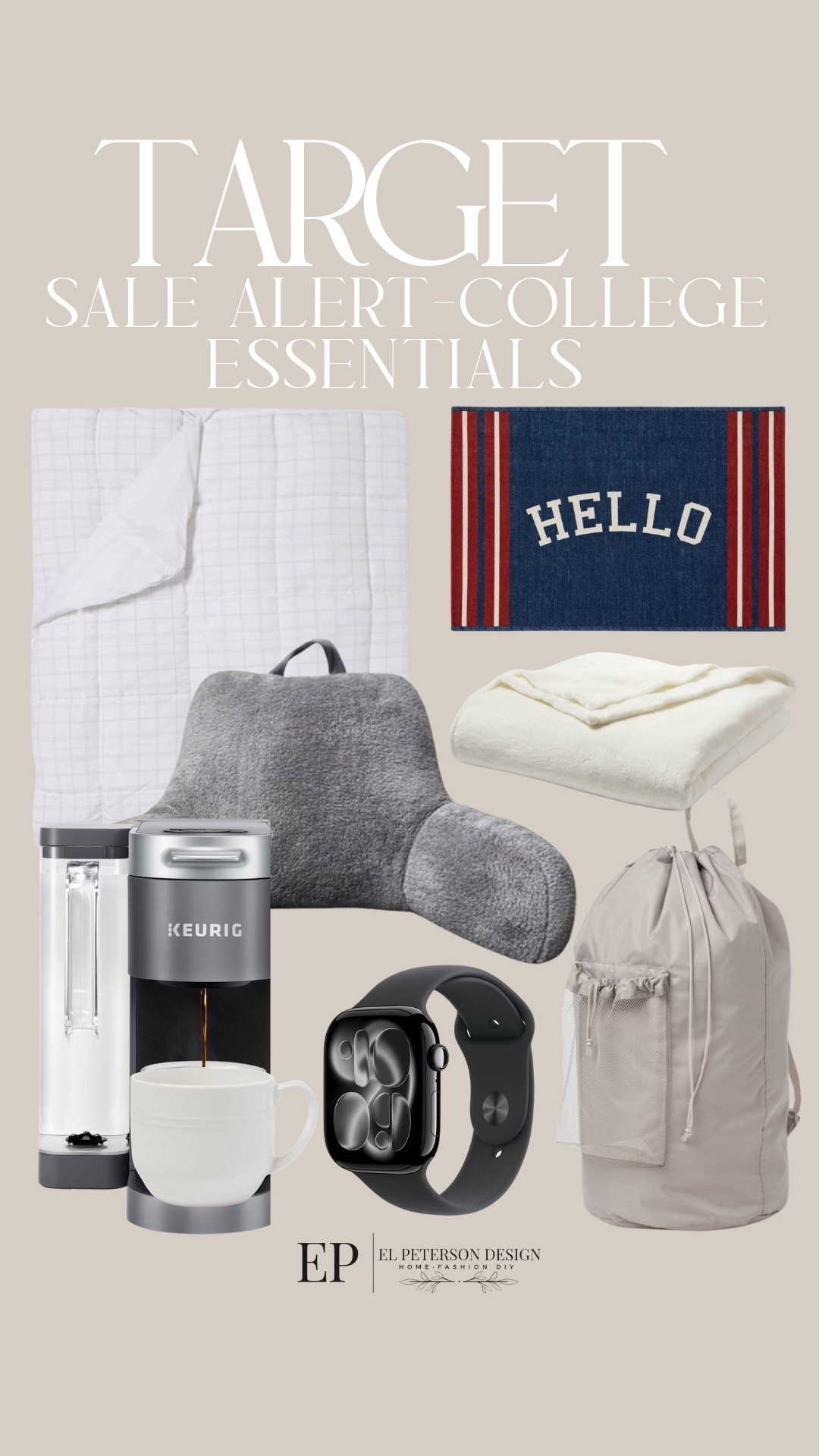 Target
On Sale college essentials 
Banner
Mattress topper
Hamper
Keurig
Watch
Blanket

#LTKSaleAlert