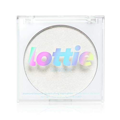 Lottie London Diamond Bounce Highlighter in Frosted, Ultra-fine Gel-powder Highlighter with Silver Shimmer for an Icy Iridescent Highlight | Amazon (US)