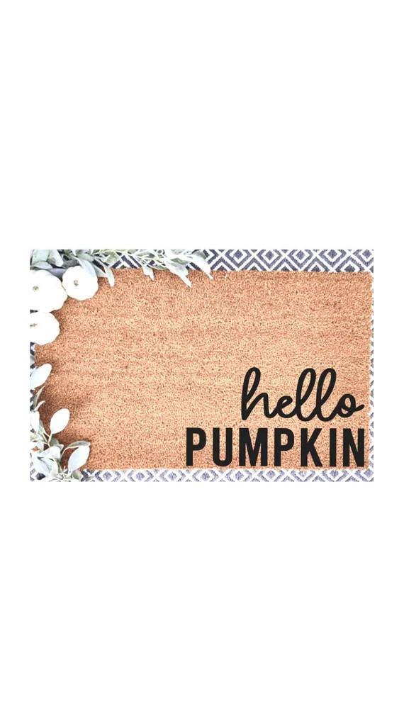 Hello Pumpkin  Doormat Welcome Mat Cute Trendy Popular | Etsy | Etsy (US)