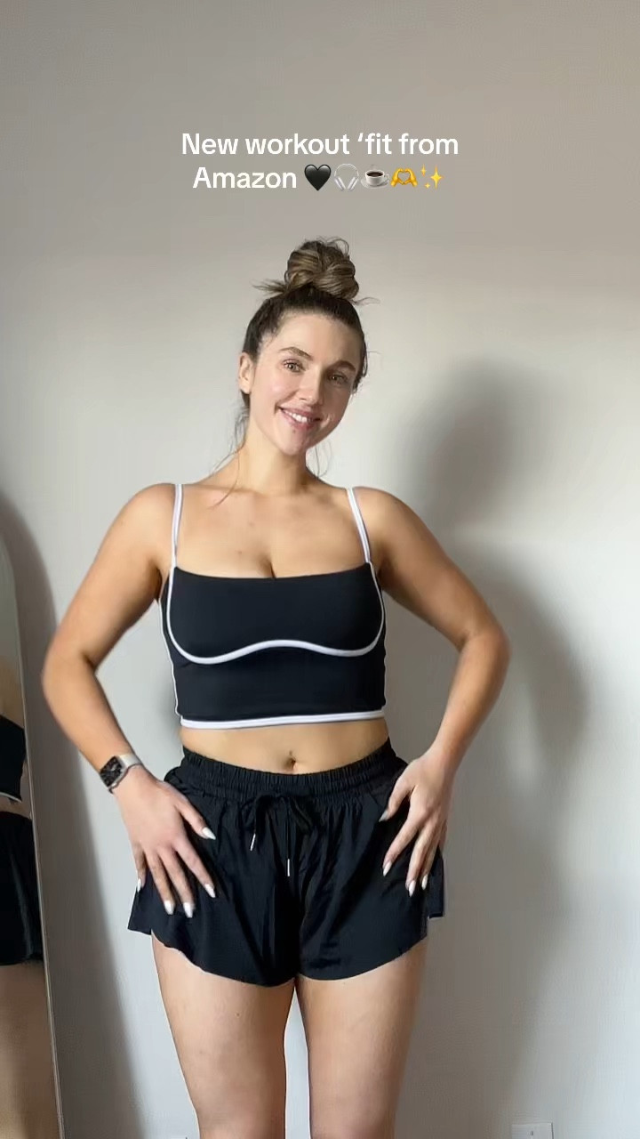 Amazon workout outfit! Perfect for pilates. Wearing a size medium in both and each fit TTS! 

#LTKunder50 #LTKFitness #LTKstyletip