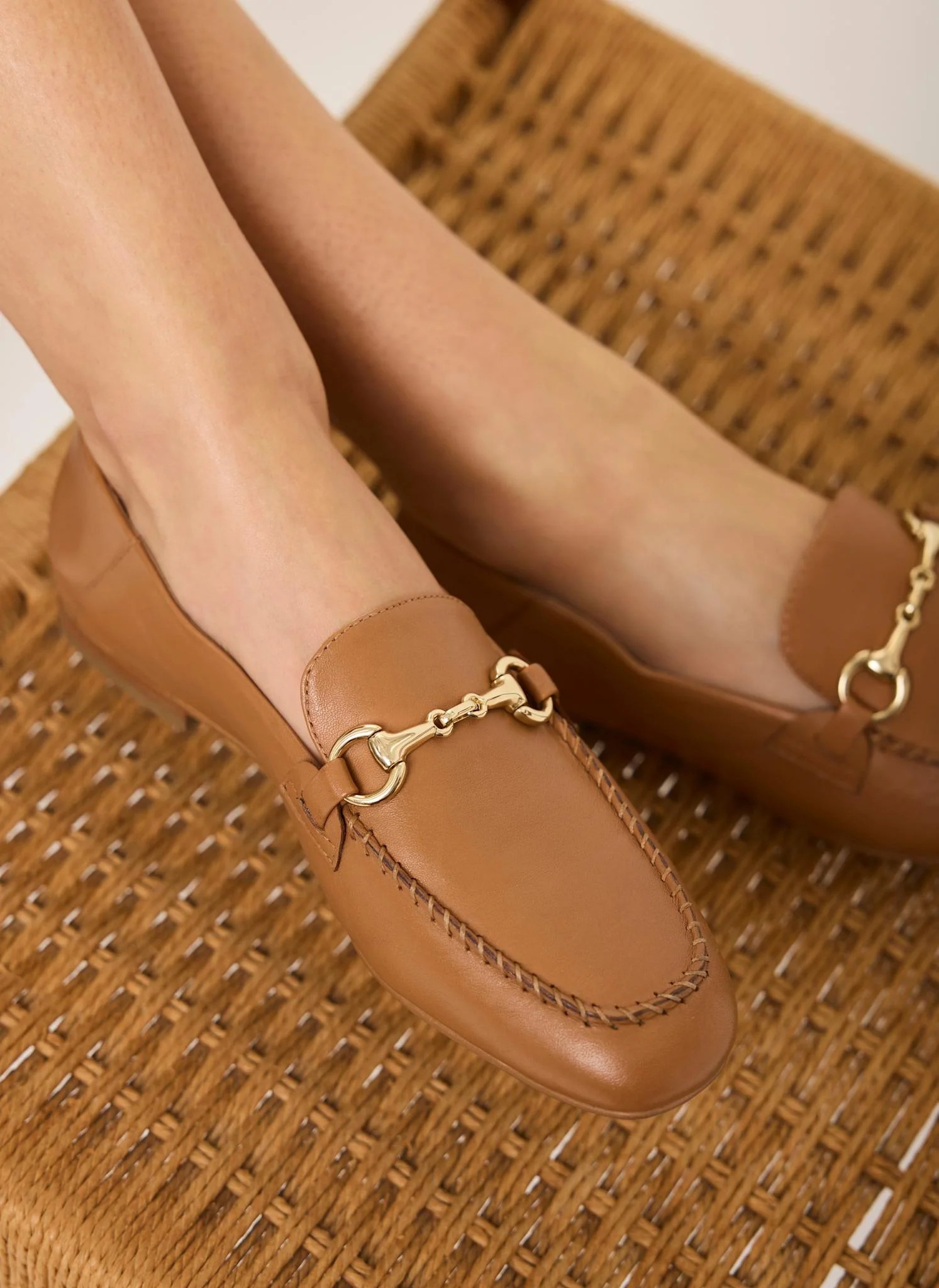 Claire Tan Leather Loafers | Mint Velvet
