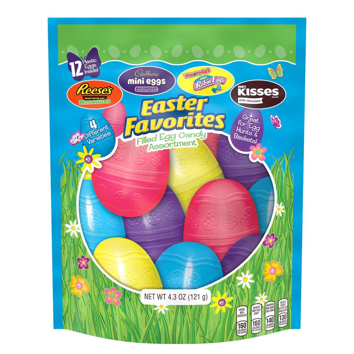 Hershey's Assorted Flavored Pre-Filled Plastic Egg Easter Candy - 12ct/4.3oz | Target