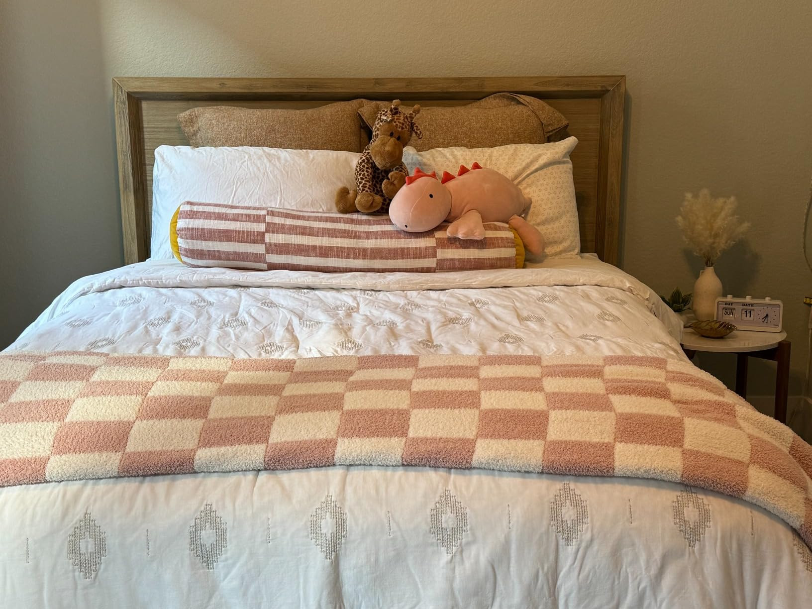 WRENSONGE Checkered Throw Blanket, Burnt Orange Microfiber Soft Cozy Fluffy Warm Hand Made Throw ... | Amazon (US)