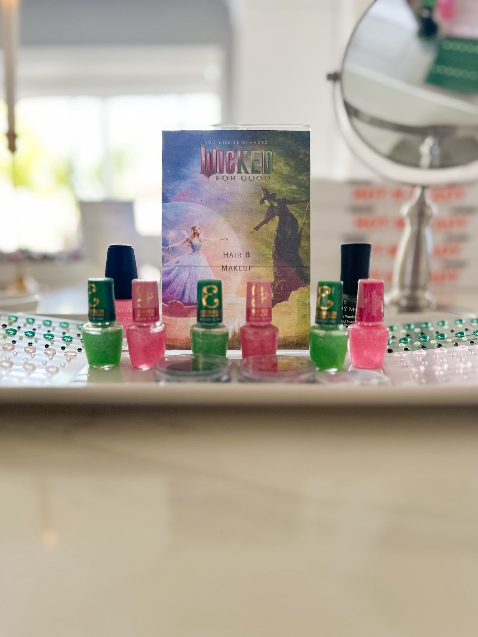 Wicked themed birthday party ideas

Wicked themed tattoos
Wicked themed face gems
Pink and green face gems

Nail polish from Dollar Tree

#LTKmomlife #LTKKids