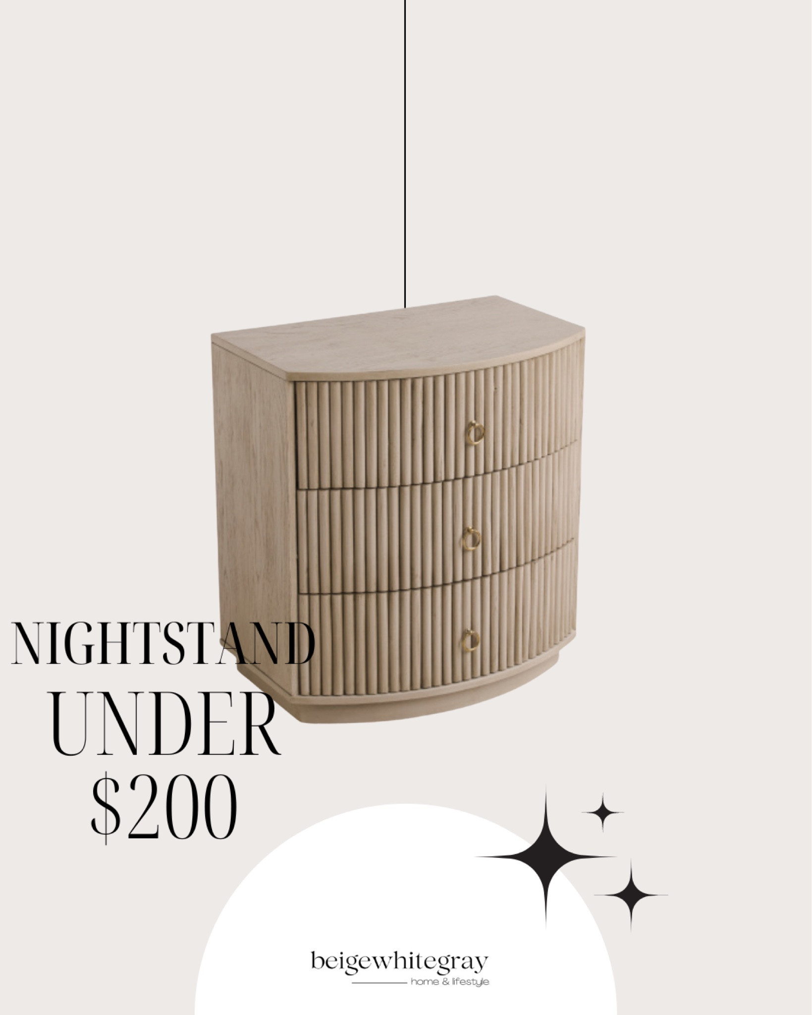 Obsessed with this gorgeous fluted nightstand and the gold button pulls! The the price is incredible 

#LTKhome #LTKstyletip #LTKsalealert
