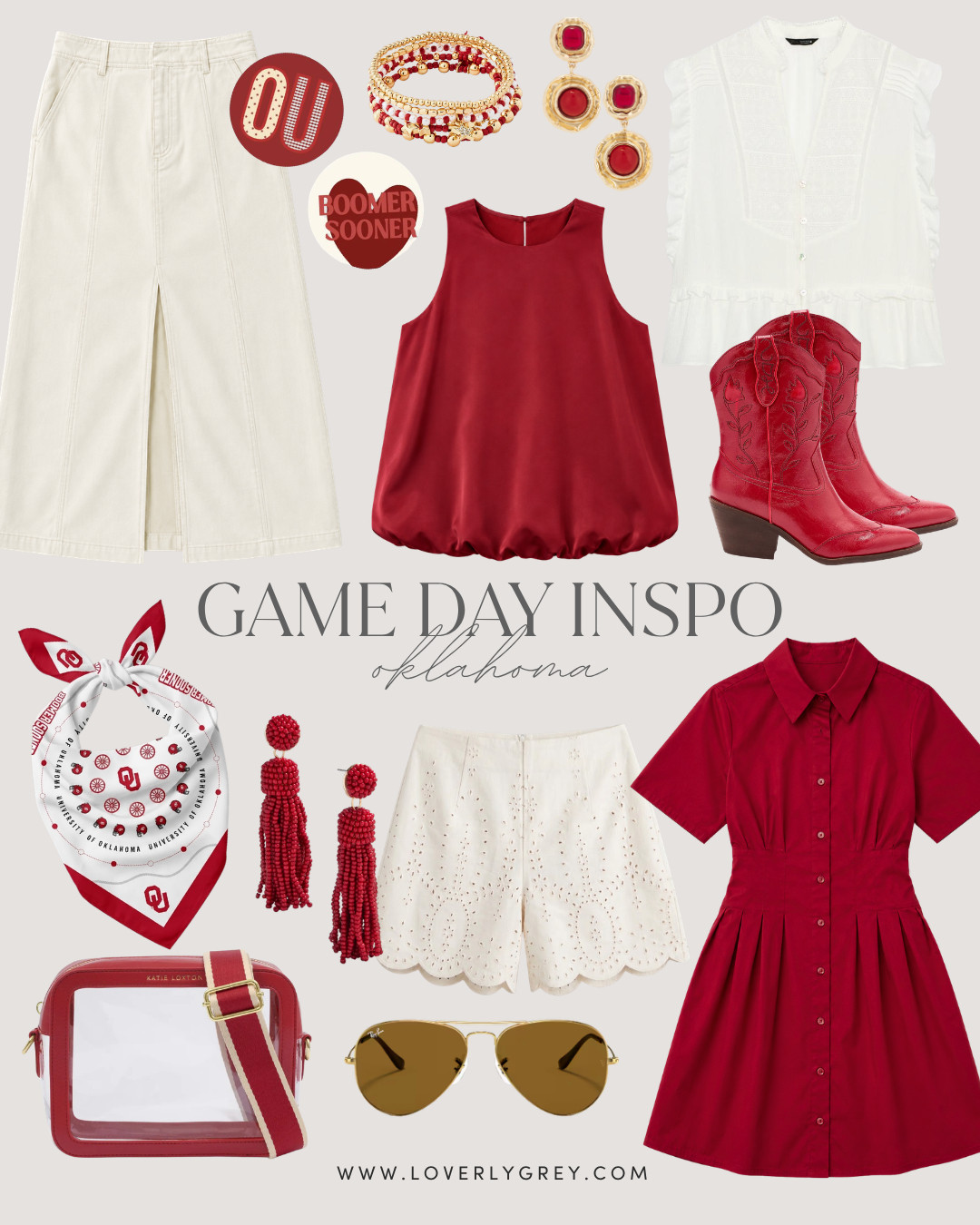 Oklahoma game day inspo ❤️🤍 Elevated crimson + white picks perfect for cheering on the Sooners!

loverly grey, oklahoma game day, oklahoma sooners, game day outfit, game day style, college football, sec football, crimson outfit, tailgate outfit, football fashion 

 #LTKootd #LTKSeasonal