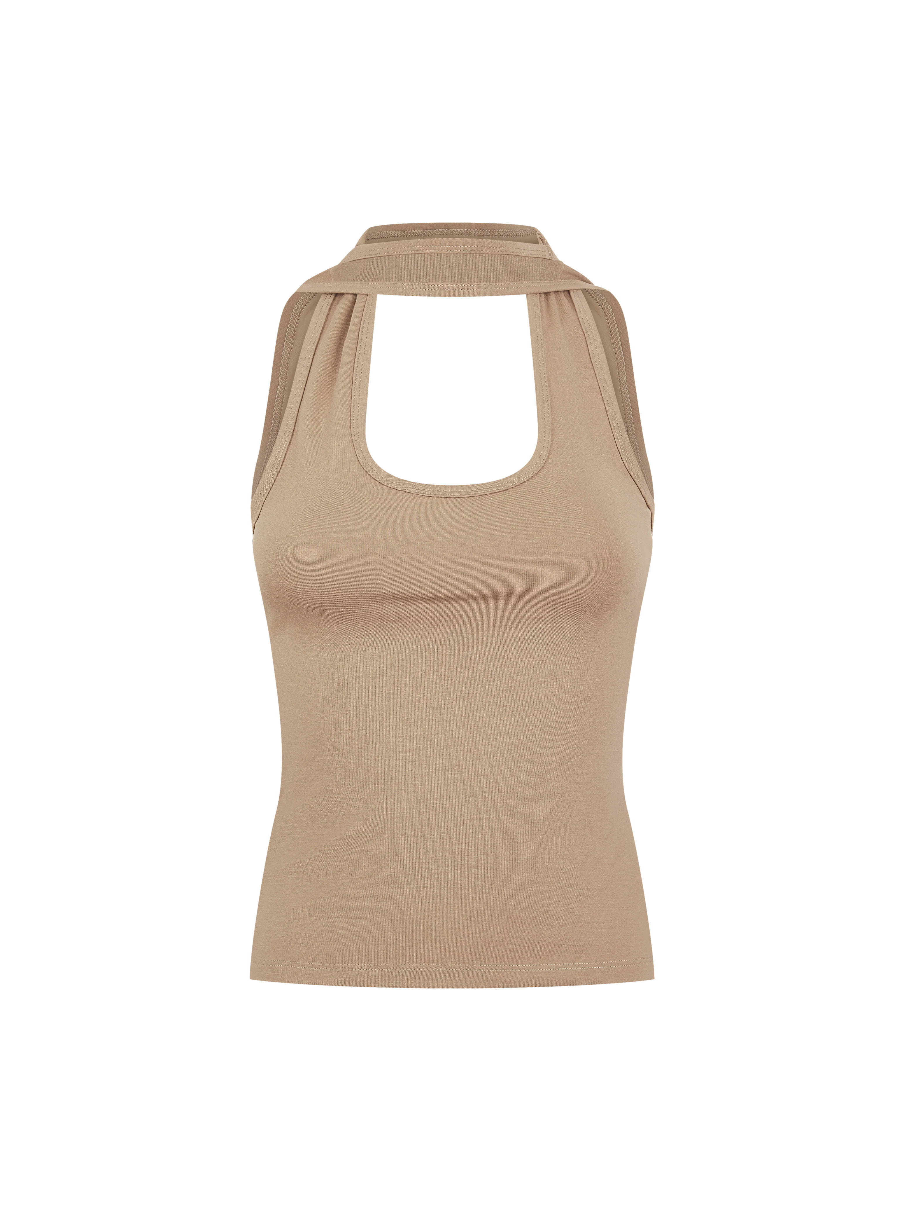 Halter Vest Top - Taupe | Maebe
