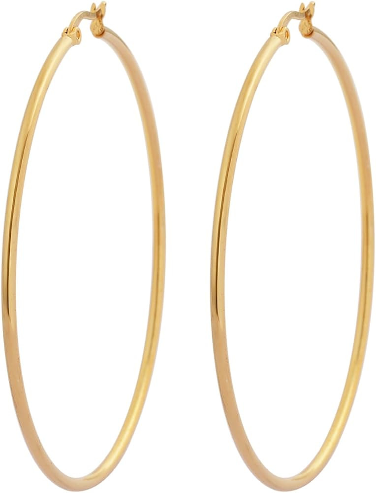 Edforce Stainless Steel Rounded Hoops Earrings (20mm-60mm Diameter) | Amazon (US)